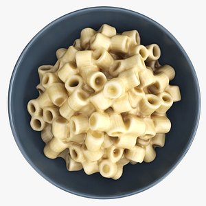 Cooked pasta tubetti 3D model