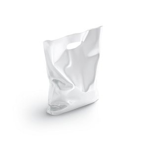Die-cut plastic bag stand