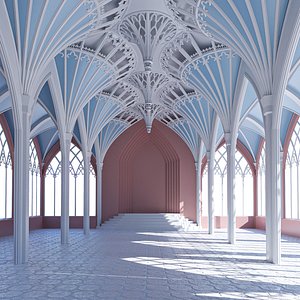 Gothic hall 3D model