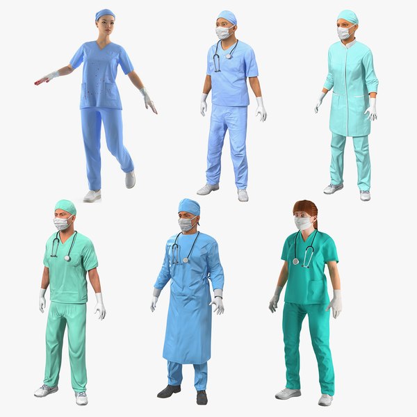 rigged doctors 2 3D model