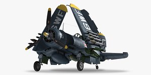 3D vought f4u corsair aircraft