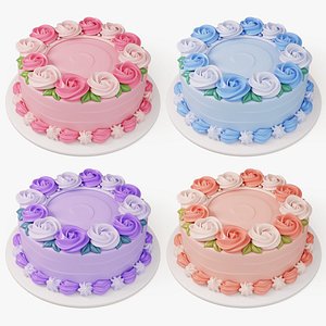 3D Flower Cake Set