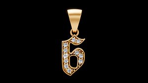 number 6 pendant