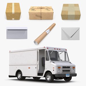 post office truck mail model