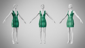 Dress 34 Emerald Flux 3D model