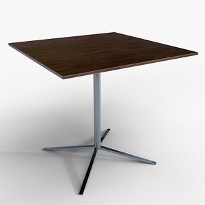 3D Modern Wooden Pedestal Dining Table 3D Model