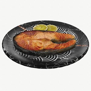Asia foodGrilled Salmon 3D model