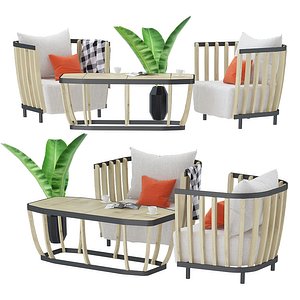 Swing dining armchair and large coffee table set