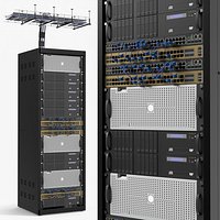 Network Rack with Cable Basket