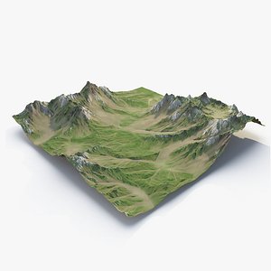 grassy valley terrain 3D