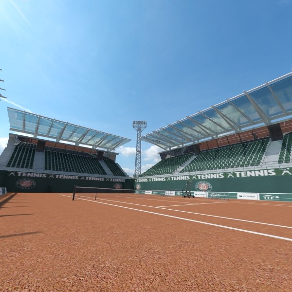 tennis court arena 3d model