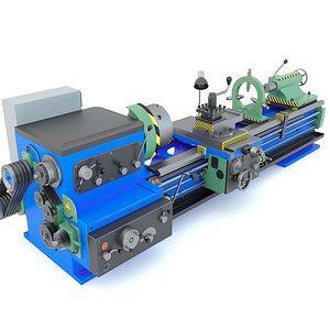1M63 Lathe machine - Industrial machine tool 3D model
