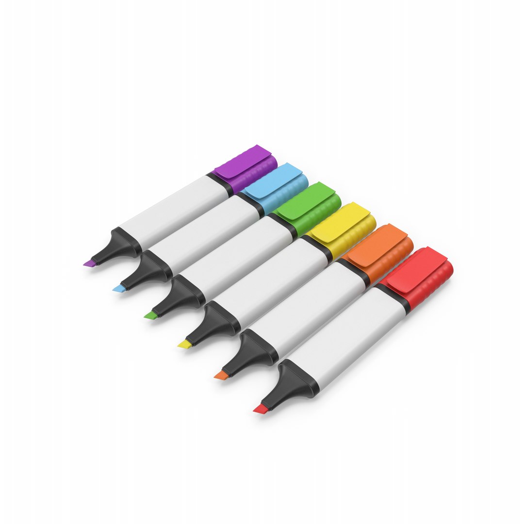 3D stationary office pencils model https://p.turbosquid.com/ts-thumb/Fe/1v8rTy/3q/coloredhighlighters.e03.2k/png/1605710167/1920x1080/fit_q87/ab5f4cbaaf2bad1f85055f446c472a0e9a365ef4/coloredhighlighters.e03.2k.jpg