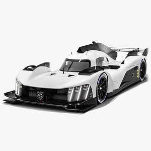Peugeot 9X8 White Mockup 2024 LMH WEC Hypercar