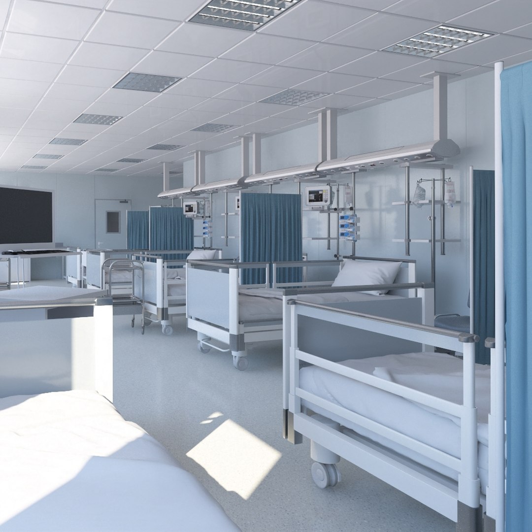 Hospital Patient Ward Room 7 3D Model - TurboSquid 2012634