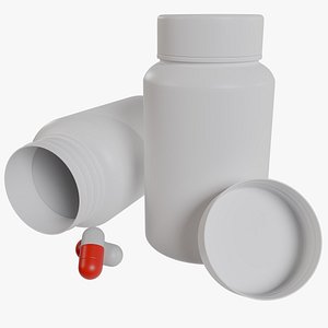 3D Medicine Bottle And Pill
