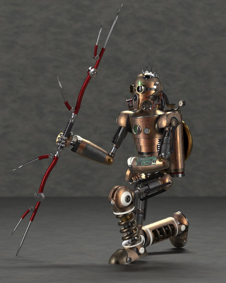 3D Steampunk model robot with bow and arrow model https://p.turbosquid.com/ts-thumb/Fe/ATP4RK/W7/sp_robot_x1/png/1767458704/1920x1080/fit_q87/036b3293975cf21c273b8a2592949cd959785e65/sp_robot_x1.jpg
