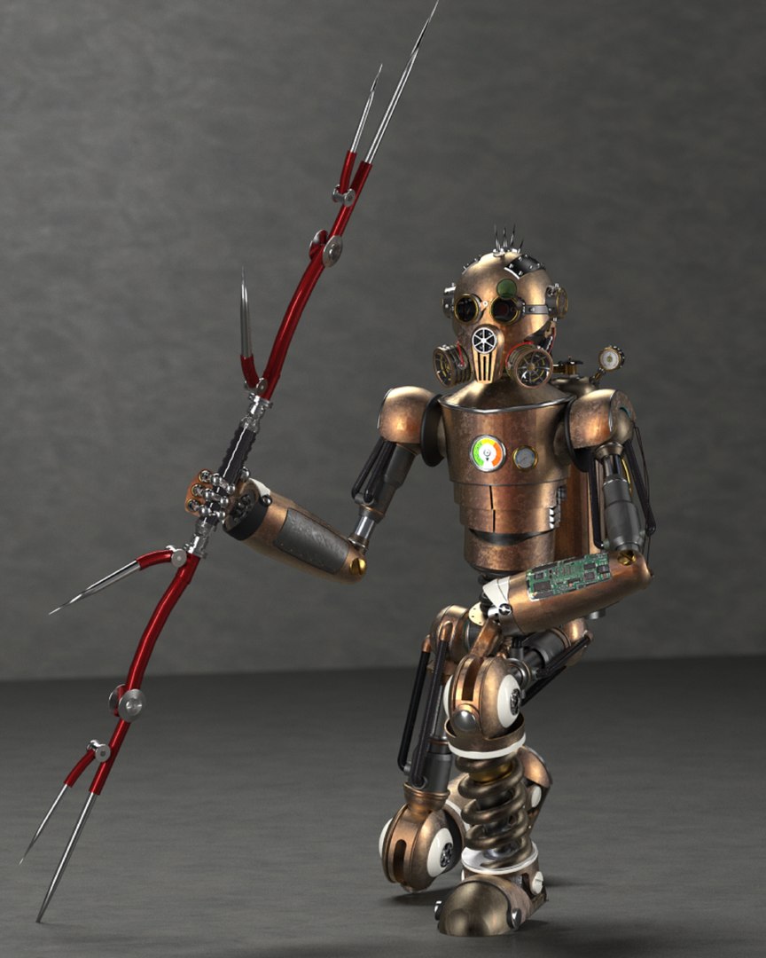 3D Steampunk model robot with bow and arrow model https://p.turbosquid.com/ts-thumb/Fe/ATP4RK/gI/sp_robot_x8/png/1767458711/1920x1080/fit_q87/17d53089ddd5f99b6dcfeb5b12a4640007e75203/sp_robot_x8.jpg