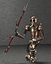 Steampunk-Modellroboter mit Pfeil und Bogen