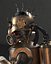Steampunk-Modellroboter mit Pfeil und Bogen