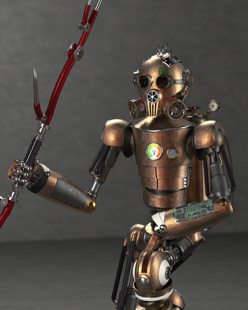 3D Steampunk model robot with bow and arrow model https://p.turbosquid.com/ts-thumb/Fe/ATP4RK/sq/sp_robot_x9/png/1767458713/1920x1080/fit_q87/e41cf835483930fe60889b6890c0ee16c555165f/sp_robot_x9.jpg