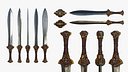 Fantasy Sword RPG Greek Xiphos Knife One Handed Machete Sword Blade Shortsword Dagger Kopis