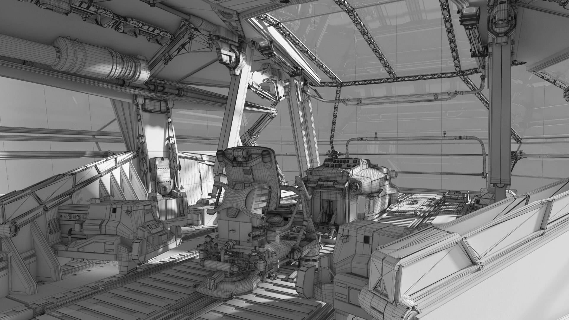 Spaceship Cockpit V6 3D Model TurboSquid 2014688