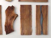 Live Edge Wood Slab Epoxy Resin Board 3D Model