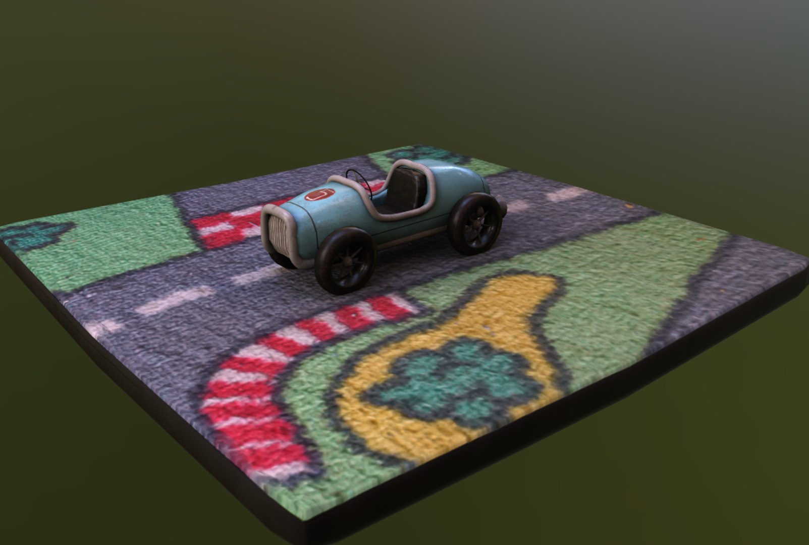 3d Model Of Vintage Toy Car
