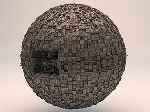 3d space station - globe