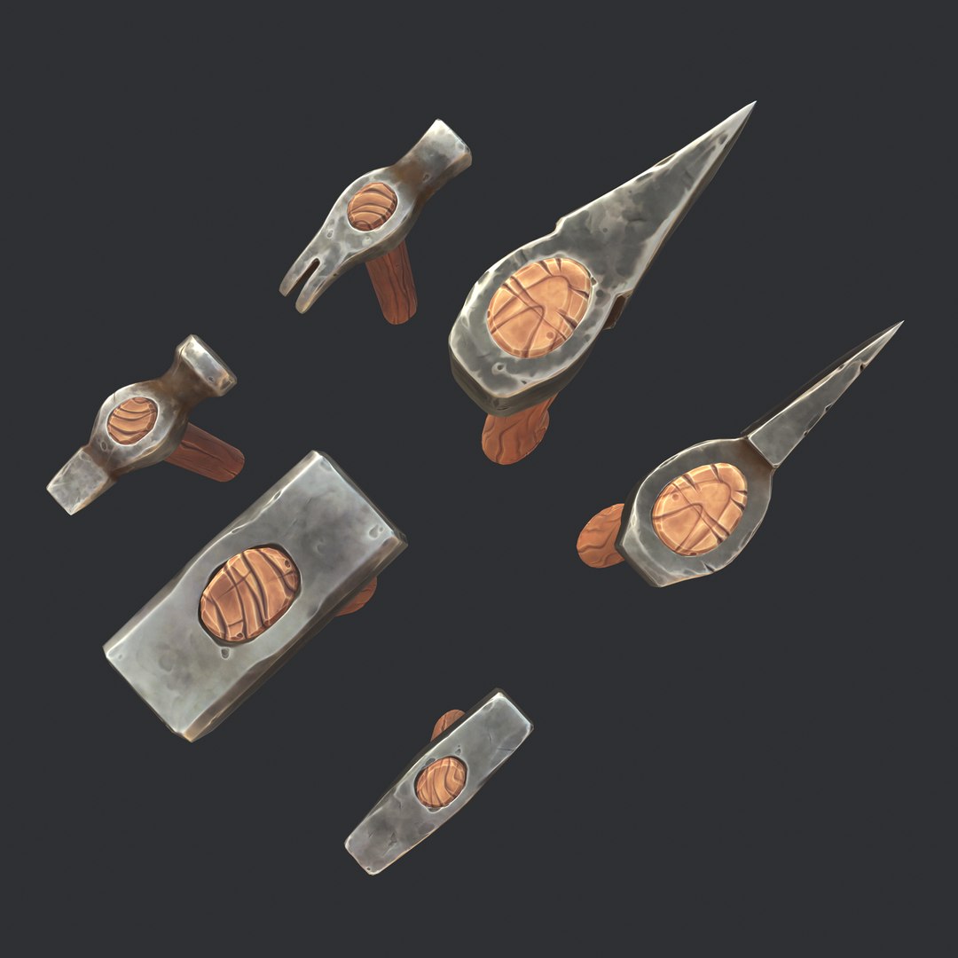 Stylized Hammers And Axes 3D Model - TurboSquid 1947000