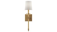 Dewayne 1-Light Metal Wallchiere with Linen Shade