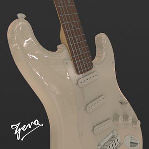 3d obj fender stratocaster white