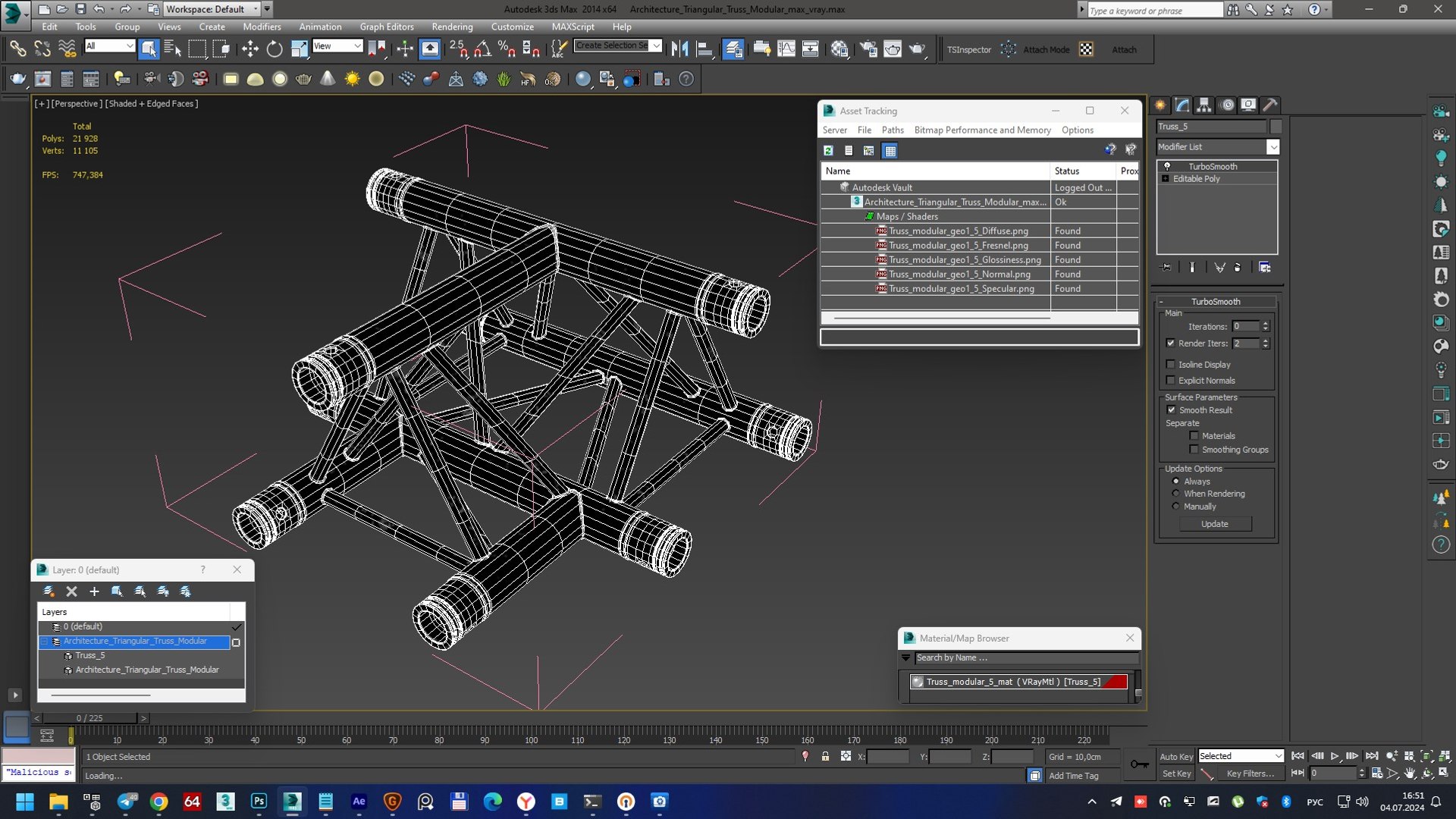 3D Architecture Triangular Truss Modular Model - TurboSquid 2262549