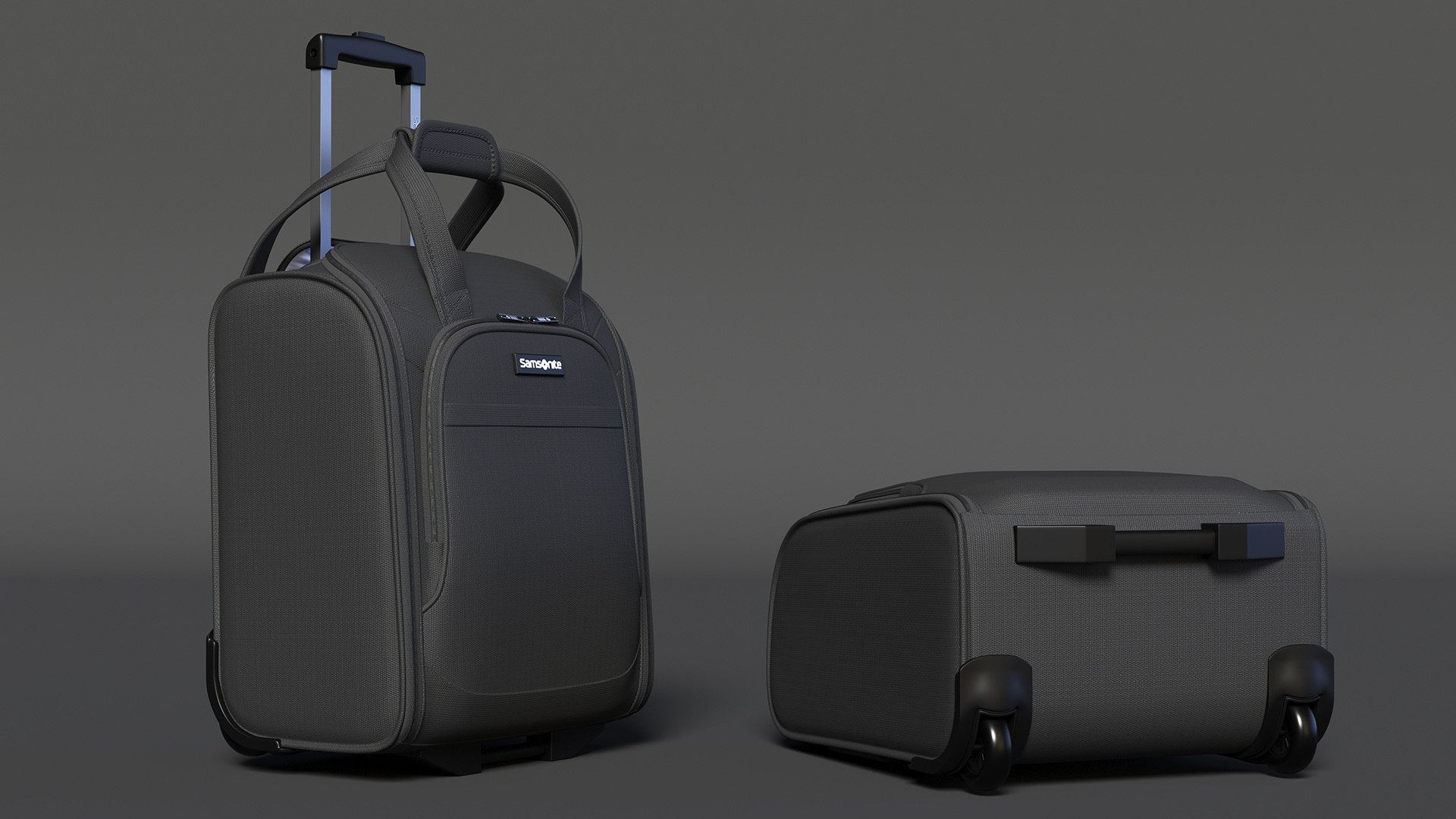 3D model Softshell Rolling Luggage Samsonite Black TurboSquid 2083565