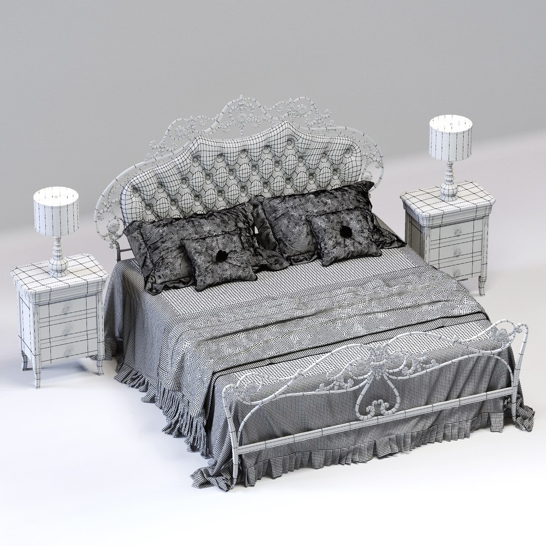 3D cortezari olimpia double bed model - TurboSquid 1153701