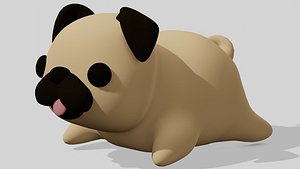 Cute pug  cartoon character