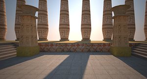 Game environment level :  ancient Egypt Luxor - low polys