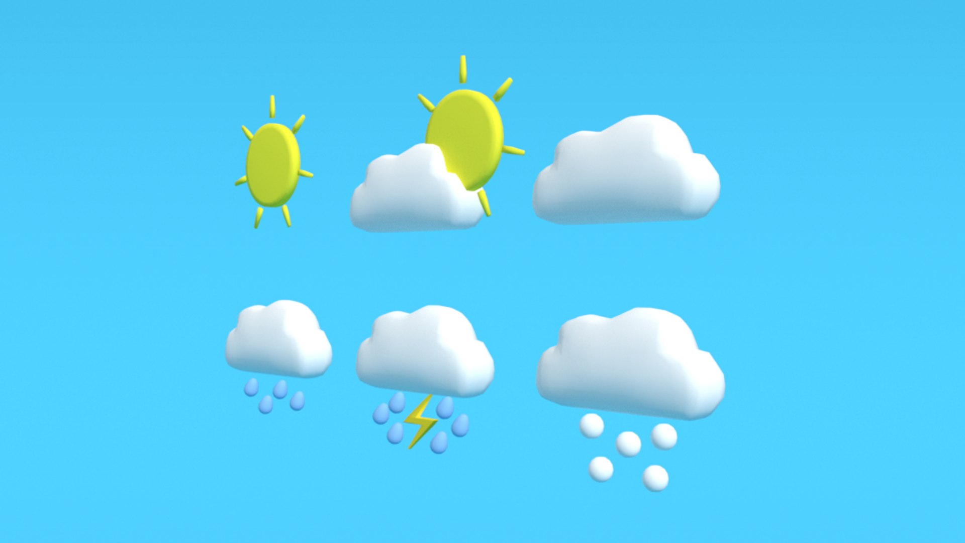 Weather symbols 3D model - TurboSquid 1470369