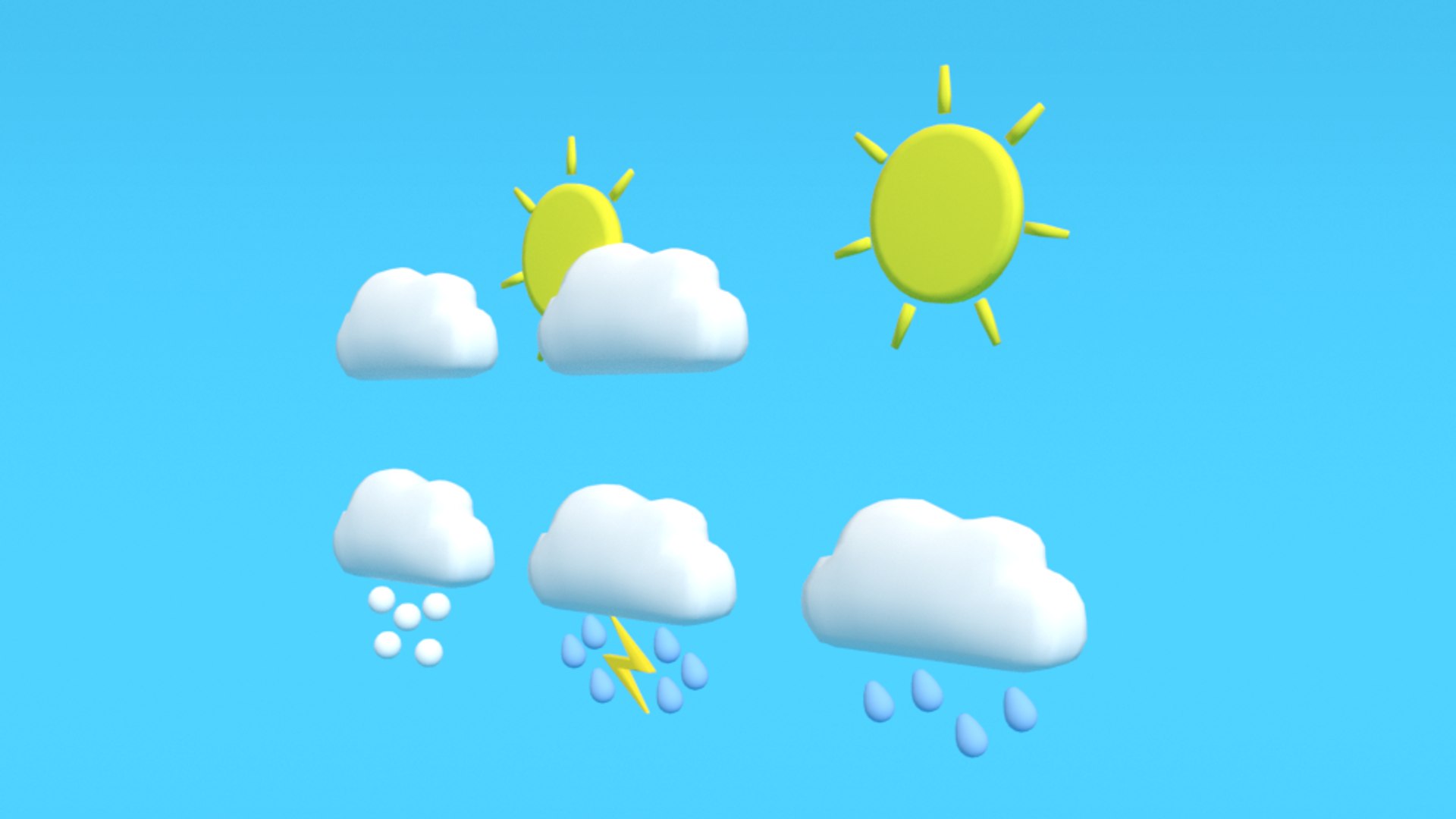 Weather symbols 3D model - TurboSquid 1470369