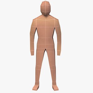 Low Poly Base Cardboard Character