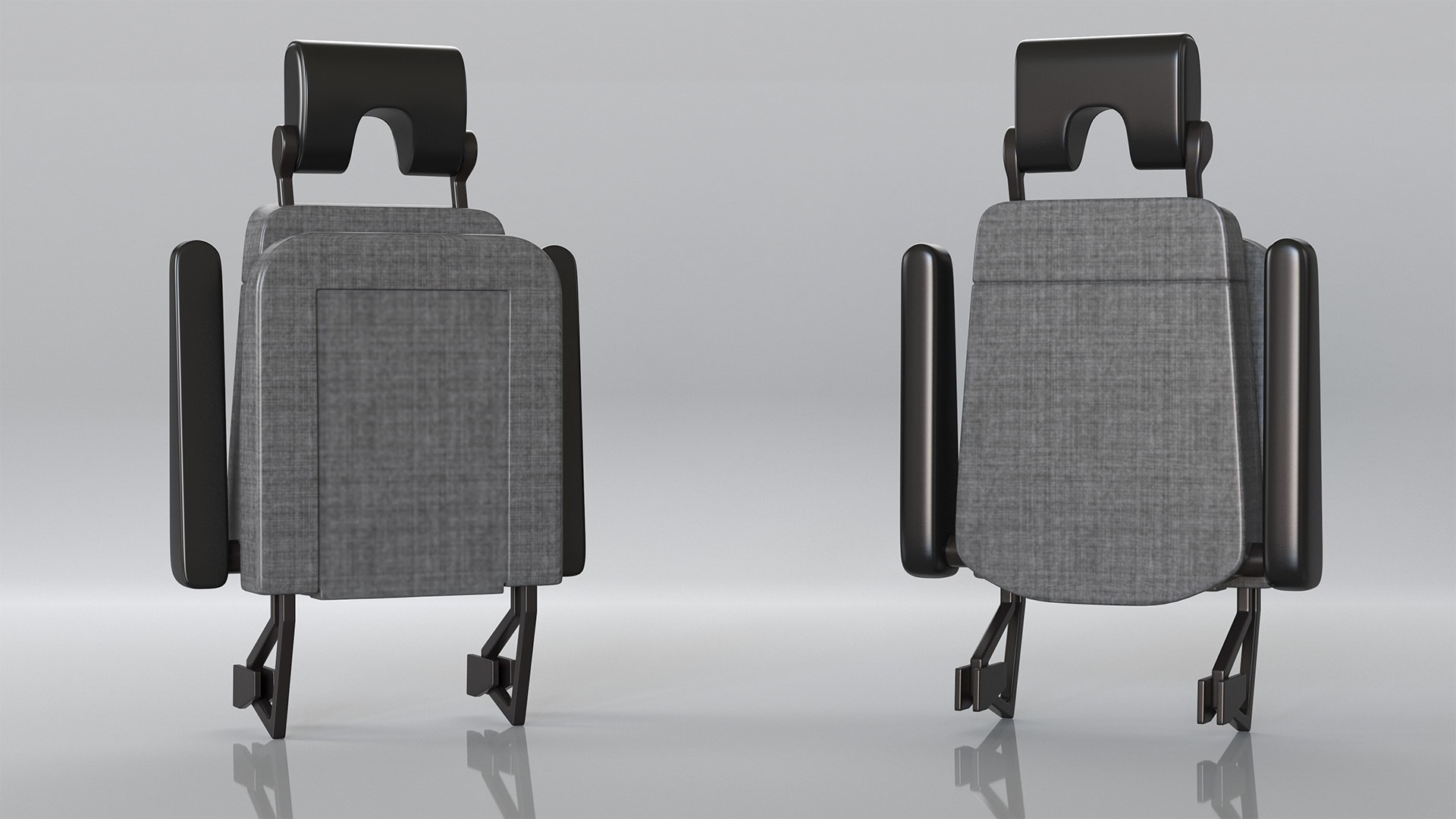 Stewardess Folded Seat 3D model preview