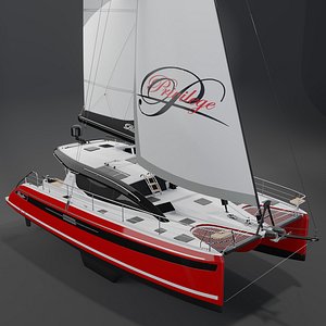 PRIVILEGE 510 Red 3D Catamaran 3D model