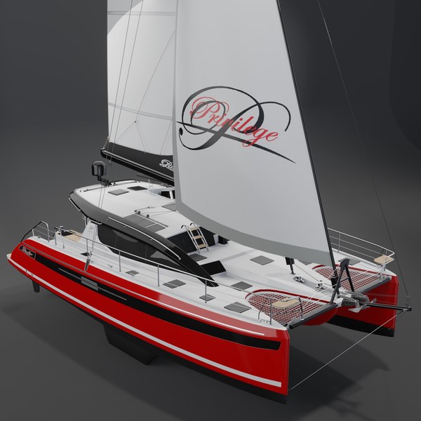 modelo 3d Catamarán 3D Privilege 510 Rojo - TurboSquid 2205195