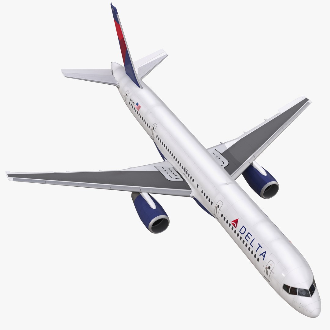 Boeing 757-200 Delta Air Lines Rigged 3D model preview