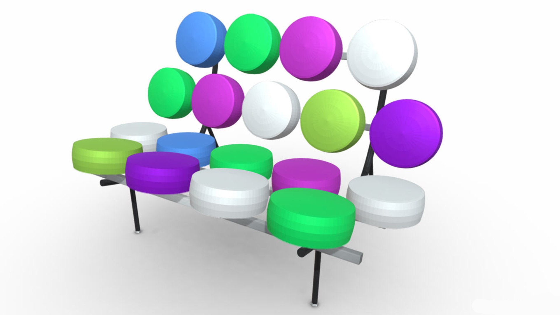 Sofa Marshmallow round style 3D model TurboSquid 2150873