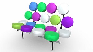 Sofa Marshmallow round style 3D model