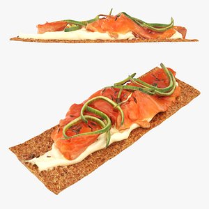 Rye thin bread with salmon model