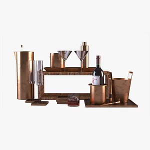 3D Drinks Servery Cocktail Set model