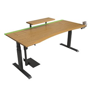 ErgoHide Height adjustable desk made of solid wood